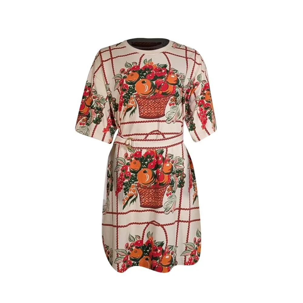 Tory Burch - Ivory w/ Fruit Basket Pattern Mini Dress Sz M